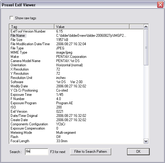 exiftool windows gui